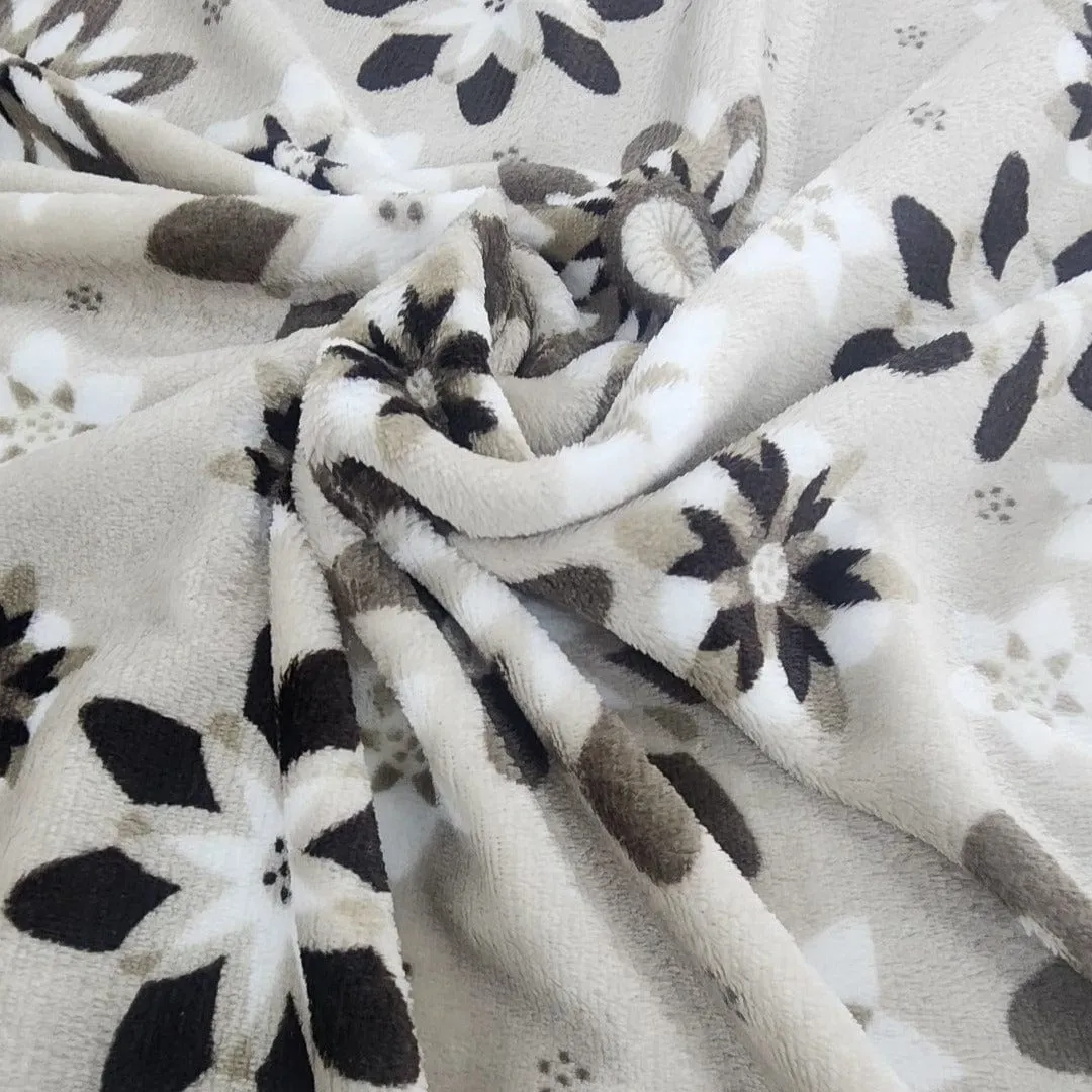 Printed Mongolian Fleece Fabric 150 cm Floral