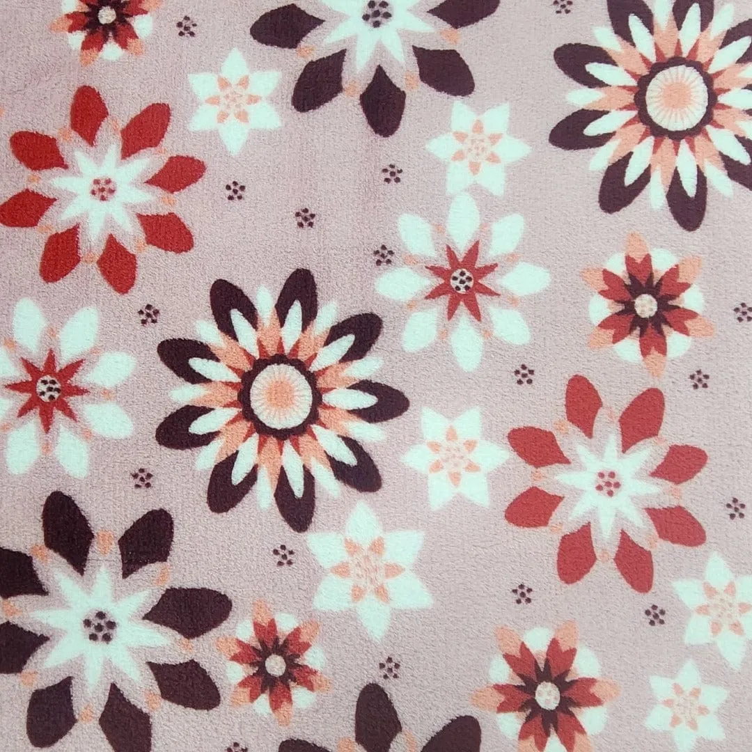Printed Mongolian Fleece Fabric 150 cm Floral