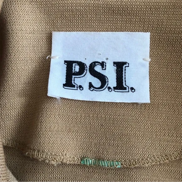 PSI Vintage Tan Suede Belted Women’s Wrap Nehru Jacket Coat 1970s Women’s S / M