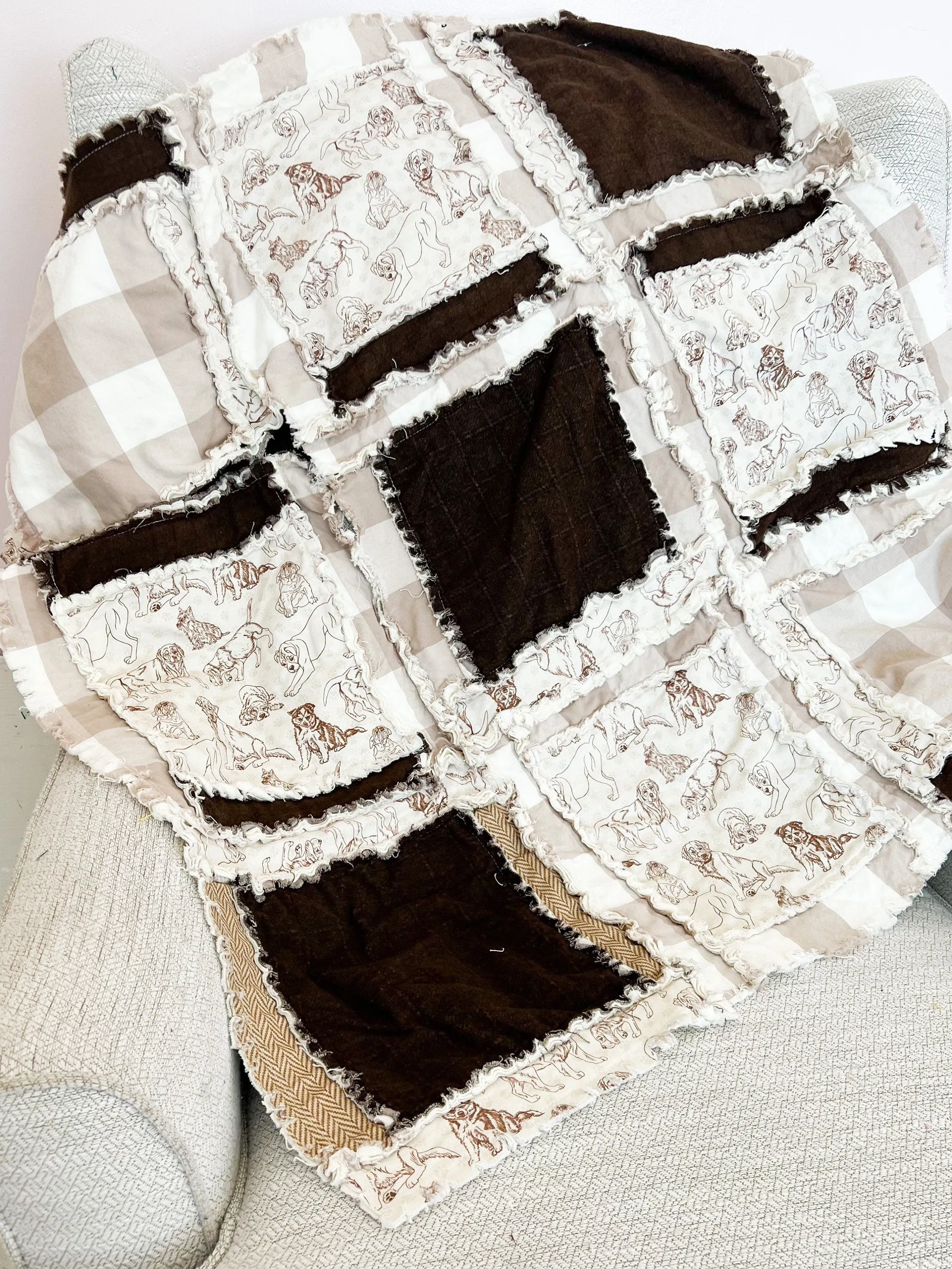 Puppy Blanket Homemade Quilts Boy Nursery Bedding, Toddler Bedding Boy Animal Baby Quilts for Sale