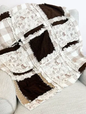 Puppy Blanket Homemade Quilts Boy Nursery Bedding, Toddler Bedding Boy Animal Baby Quilts for Sale