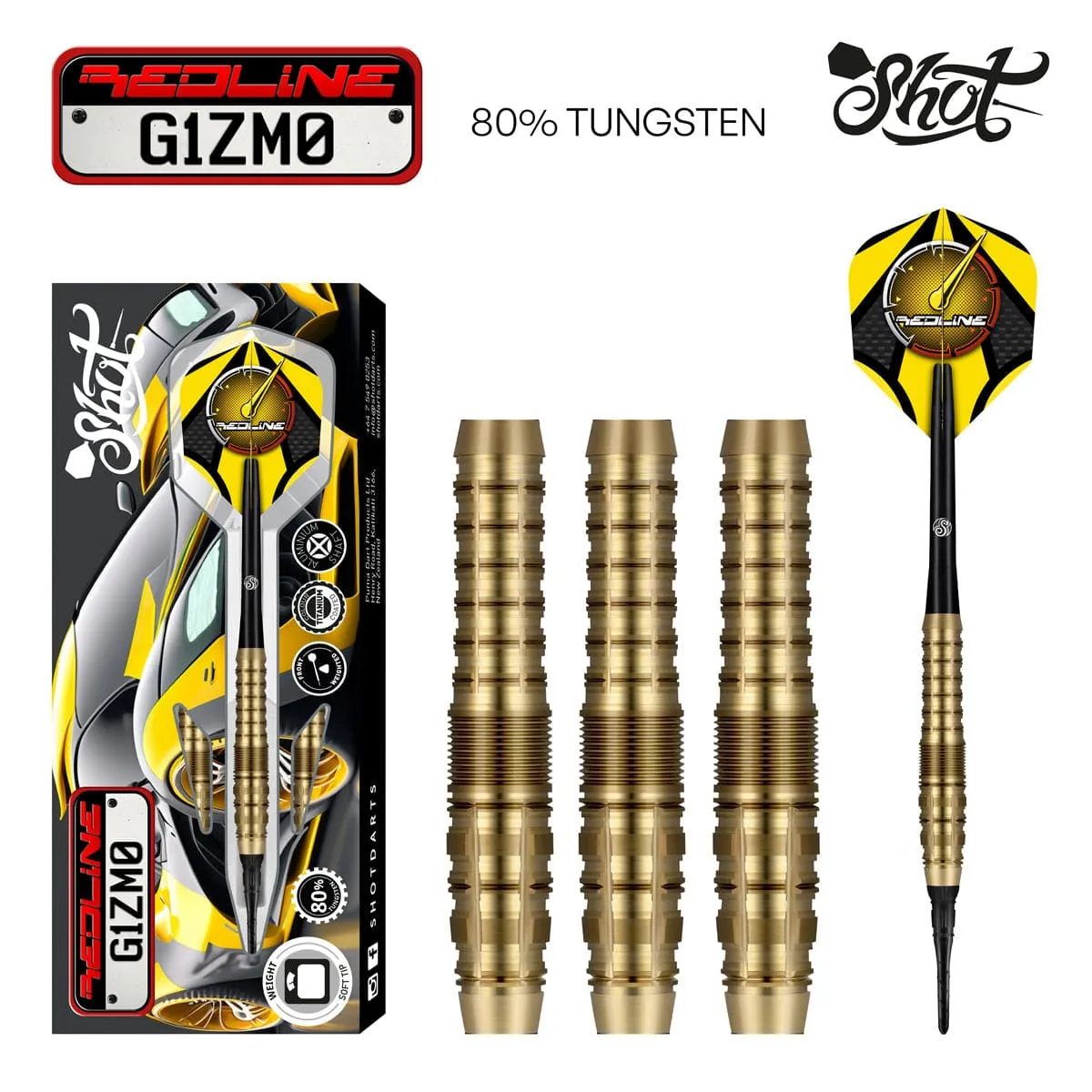 Redline G1ZM0 Soft Tip Dart Set-80% Tungsten Barrels