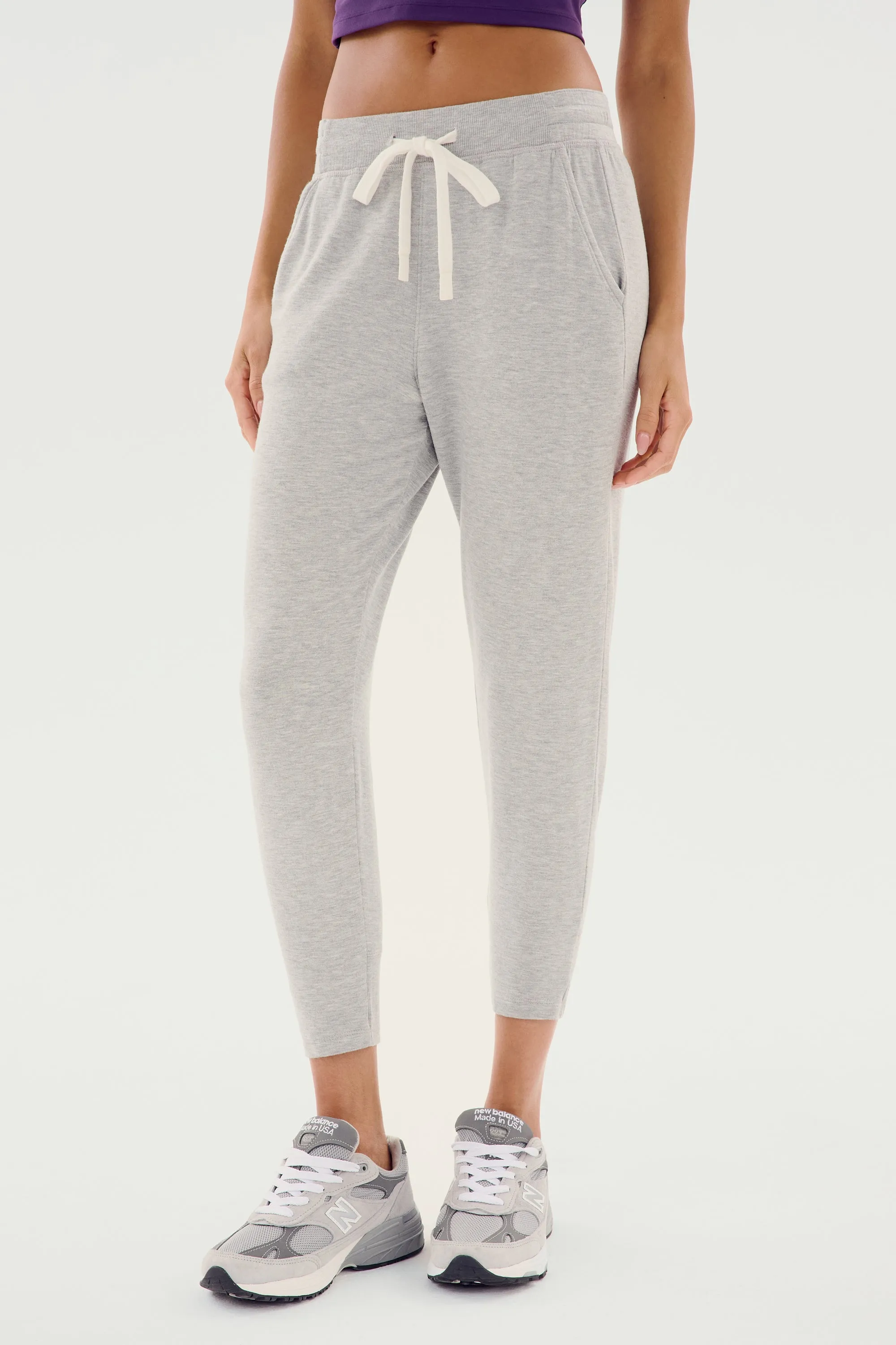 Reena Fleece 7/8 Sweatpant - Heather Grey