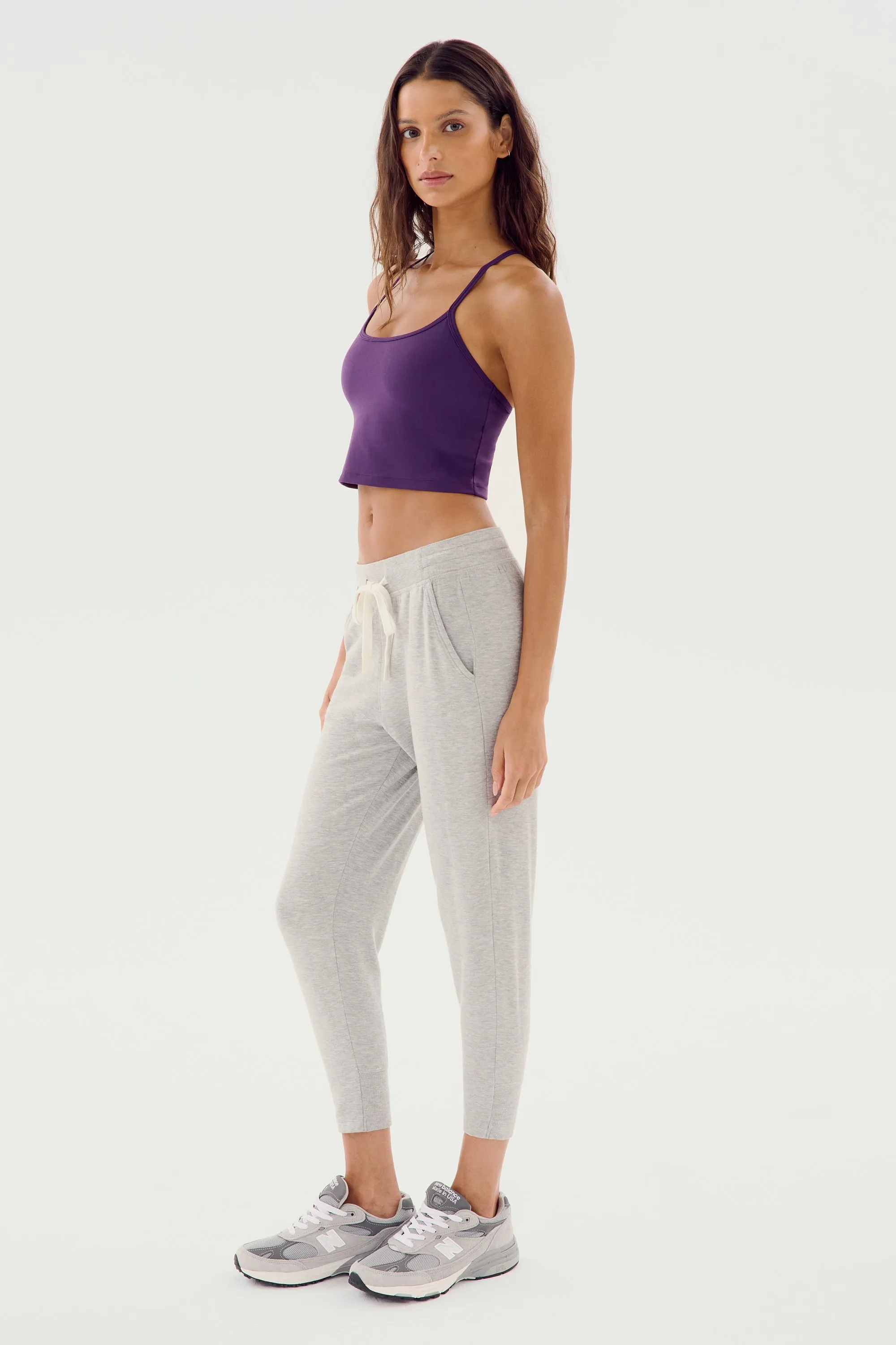 Reena Fleece 7/8 Sweatpant - Heather Grey