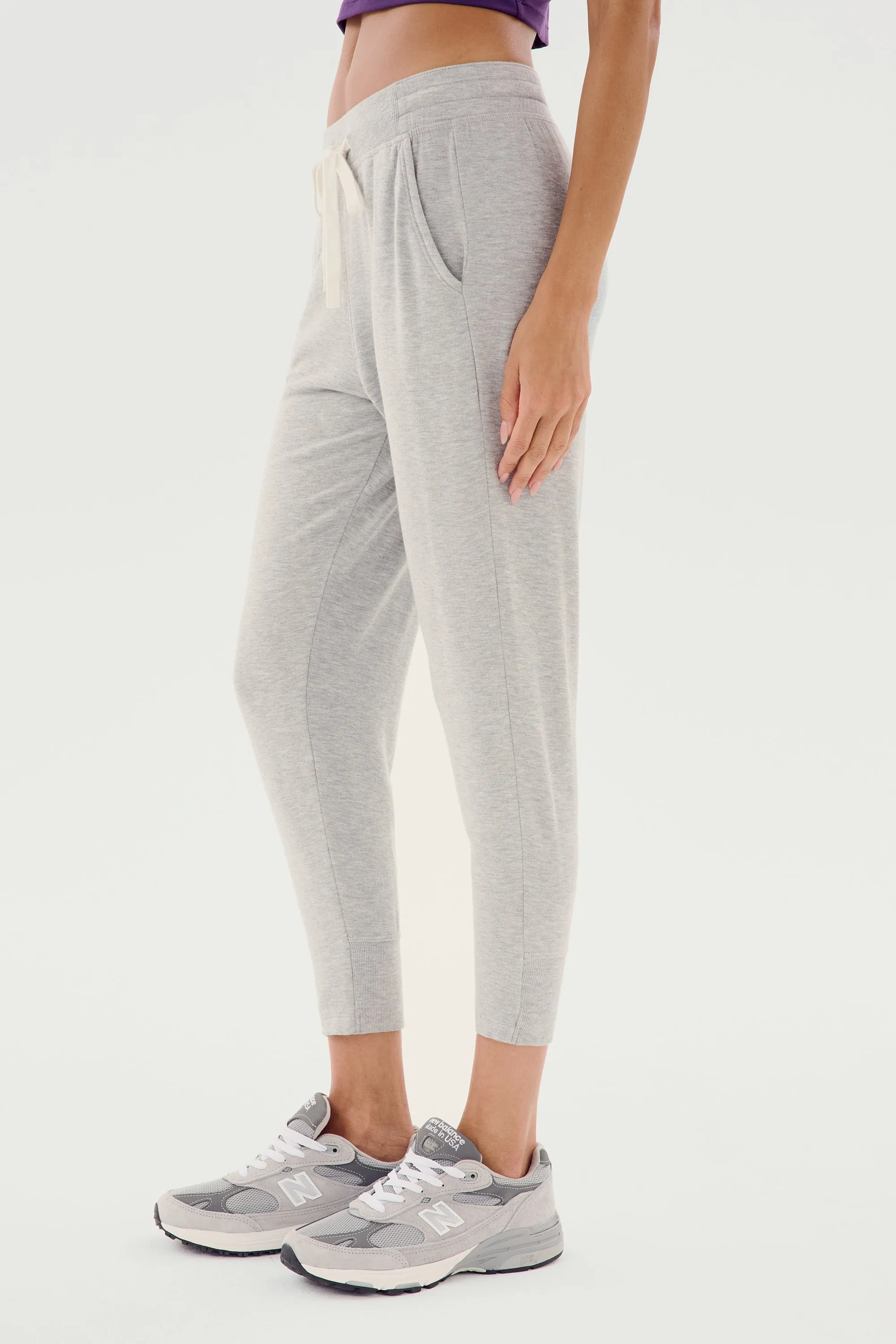 Reena Fleece 7/8 Sweatpant - Heather Grey