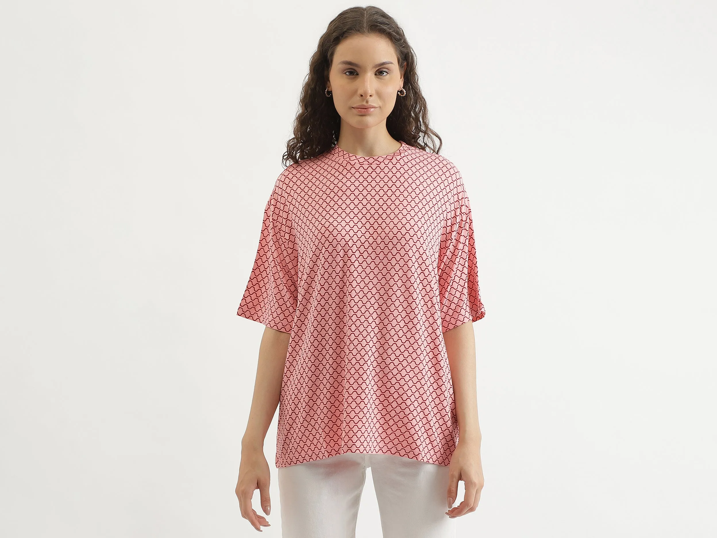 Regular Fit Round Neck Patterned T-Shirt