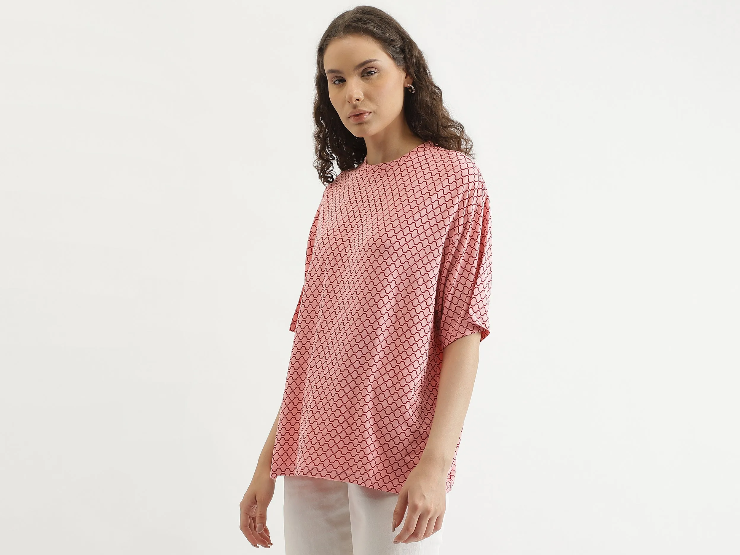 Regular Fit Round Neck Patterned T-Shirt