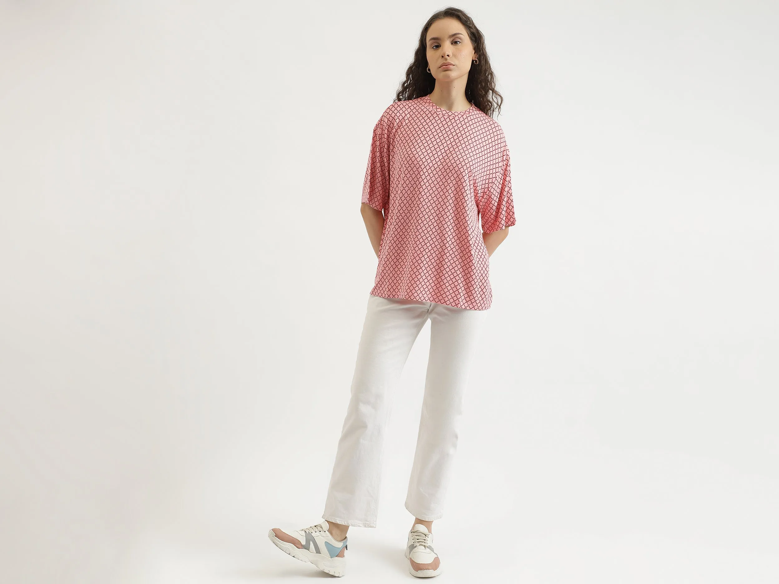 Regular Fit Round Neck Patterned T-Shirt