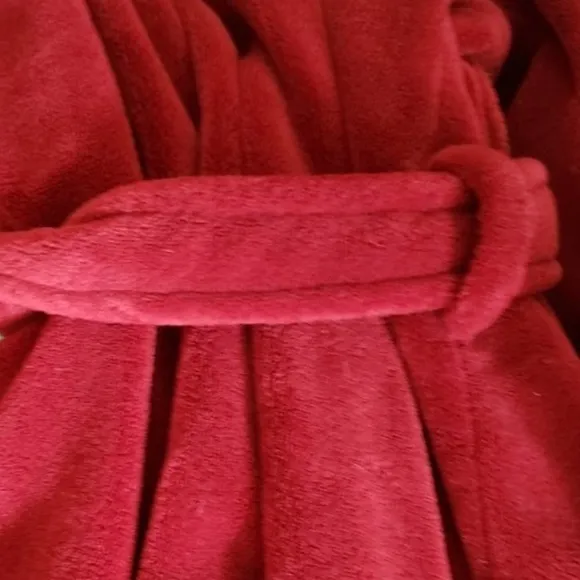 Restoration Hardware Women’s Luxurious Burnt Orange Red Plush Belted Bathrobe M