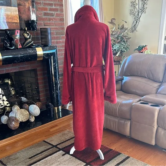 Restoration Hardware Women’s Luxurious Burnt Orange Red Plush Belted Bathrobe M