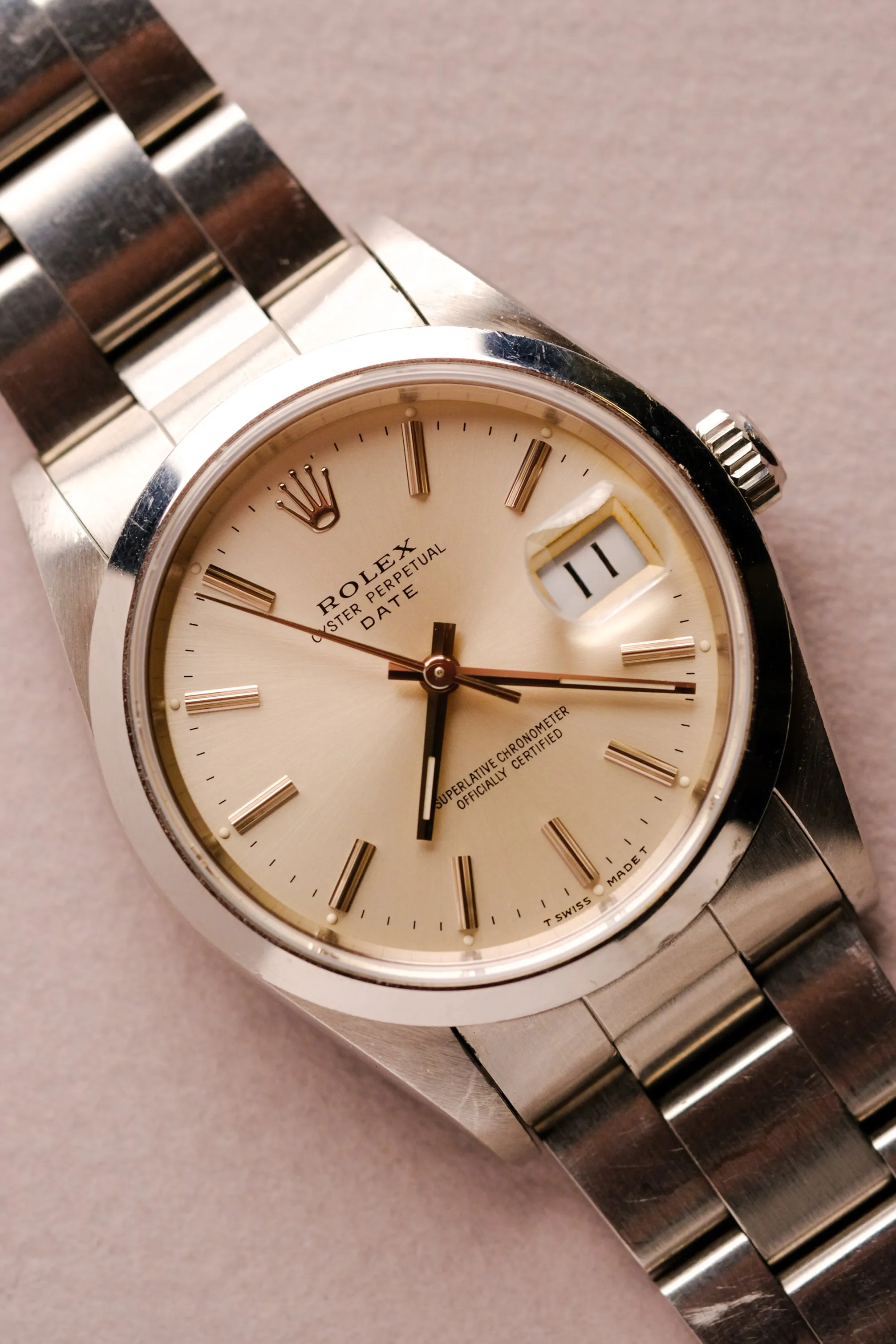 Rolex Date 15200 Unpolished Warm Silver Dial - 1999