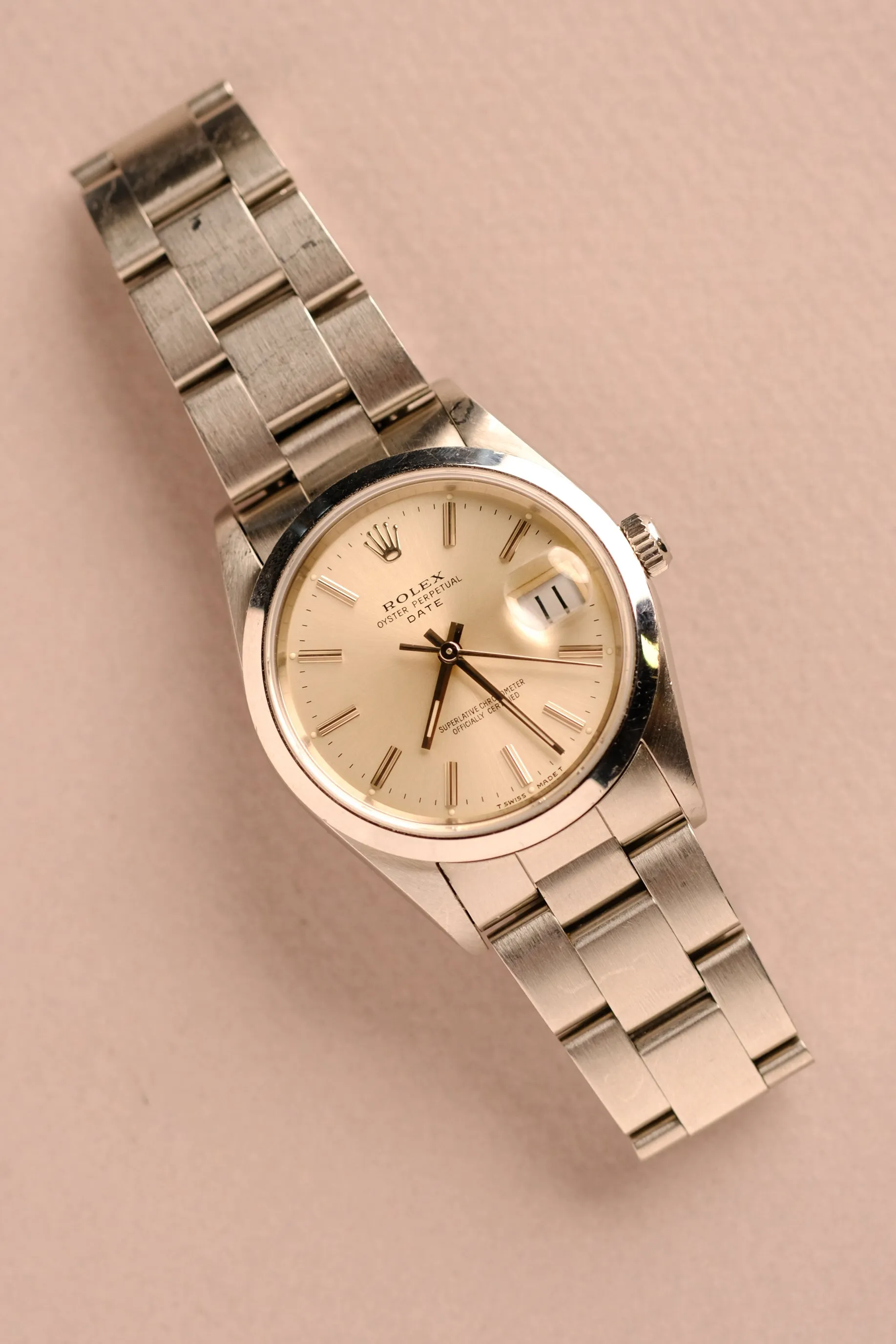 Rolex Date 15200 Unpolished Warm Silver Dial - 1999