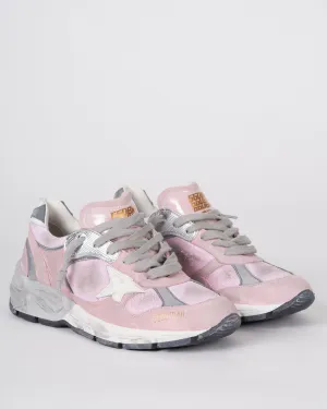 running dad net and suede upper leather star suede spur - pink/white 80454