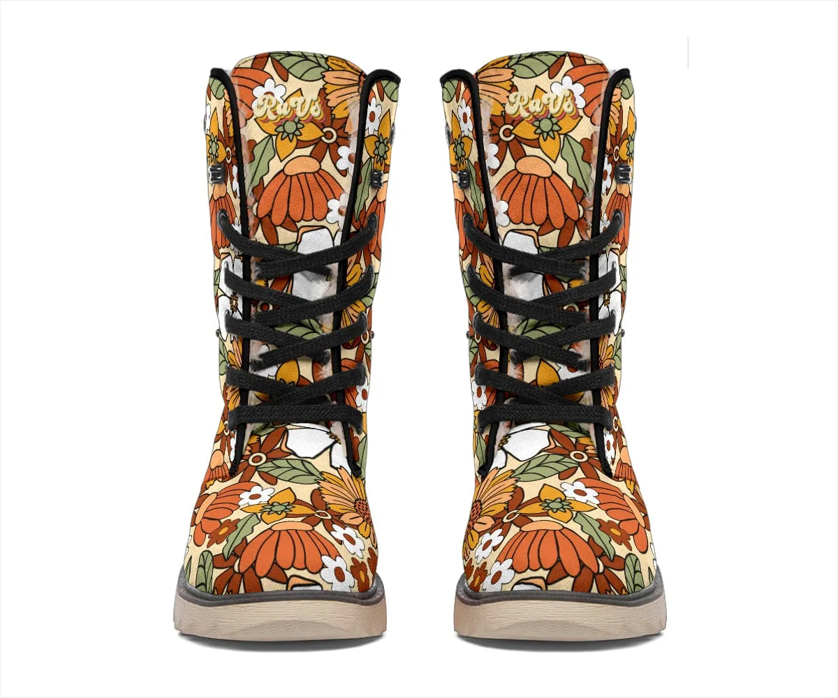Rustic Blooms Suede Snow Boots