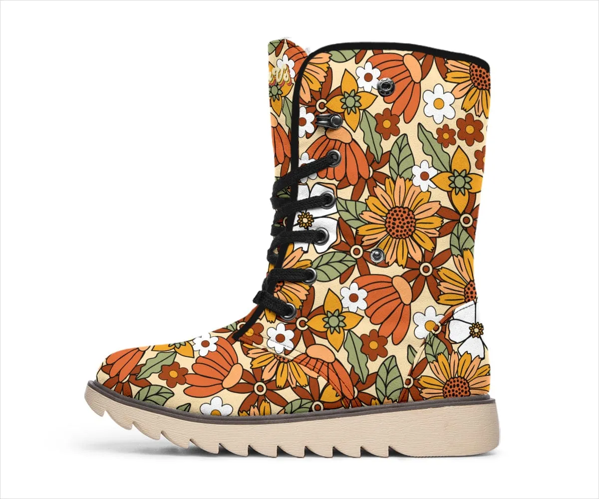 Rustic Blooms Suede Snow Boots