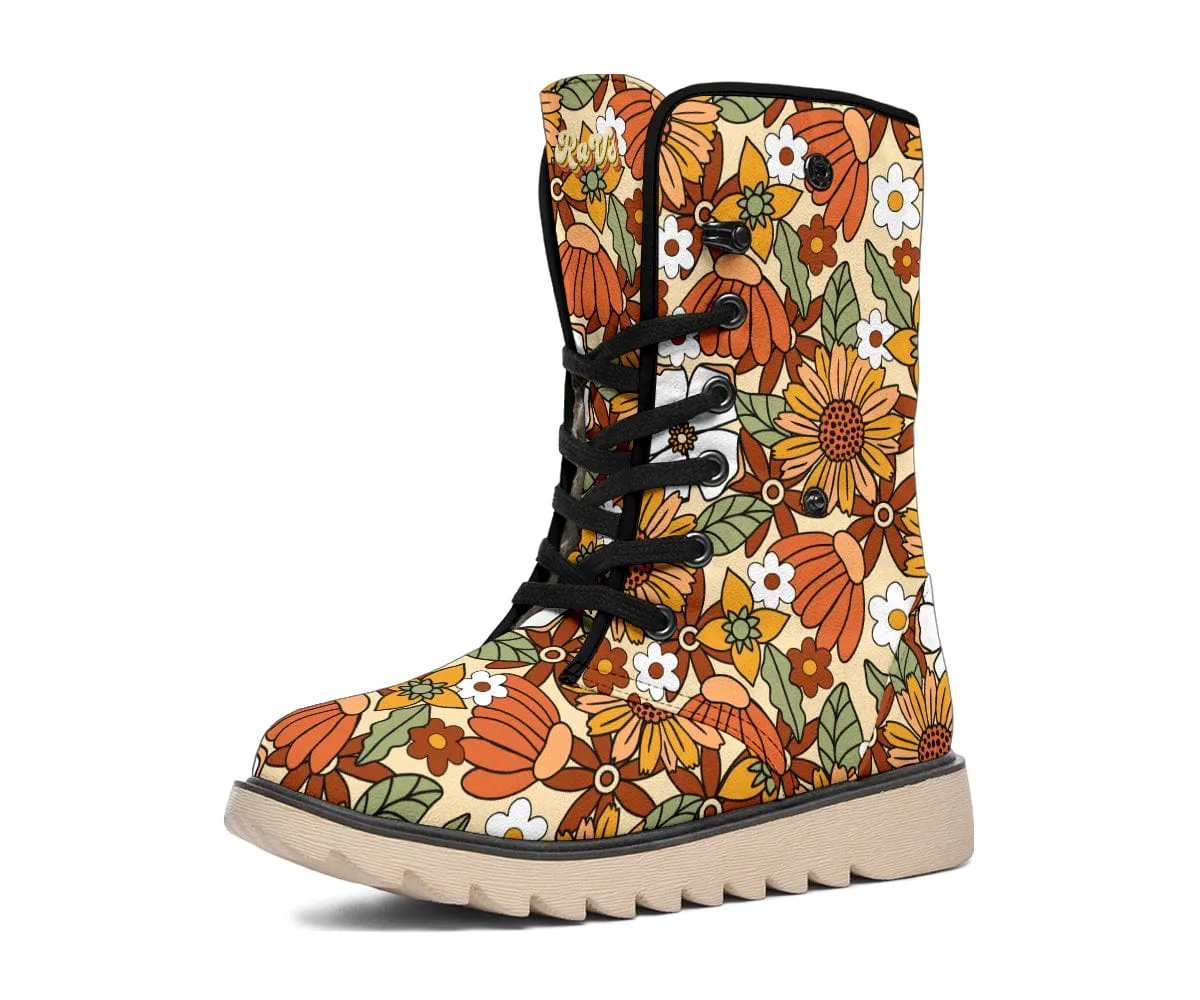 Rustic Blooms Suede Snow Boots