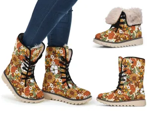 Rustic Blooms Suede Snow Boots