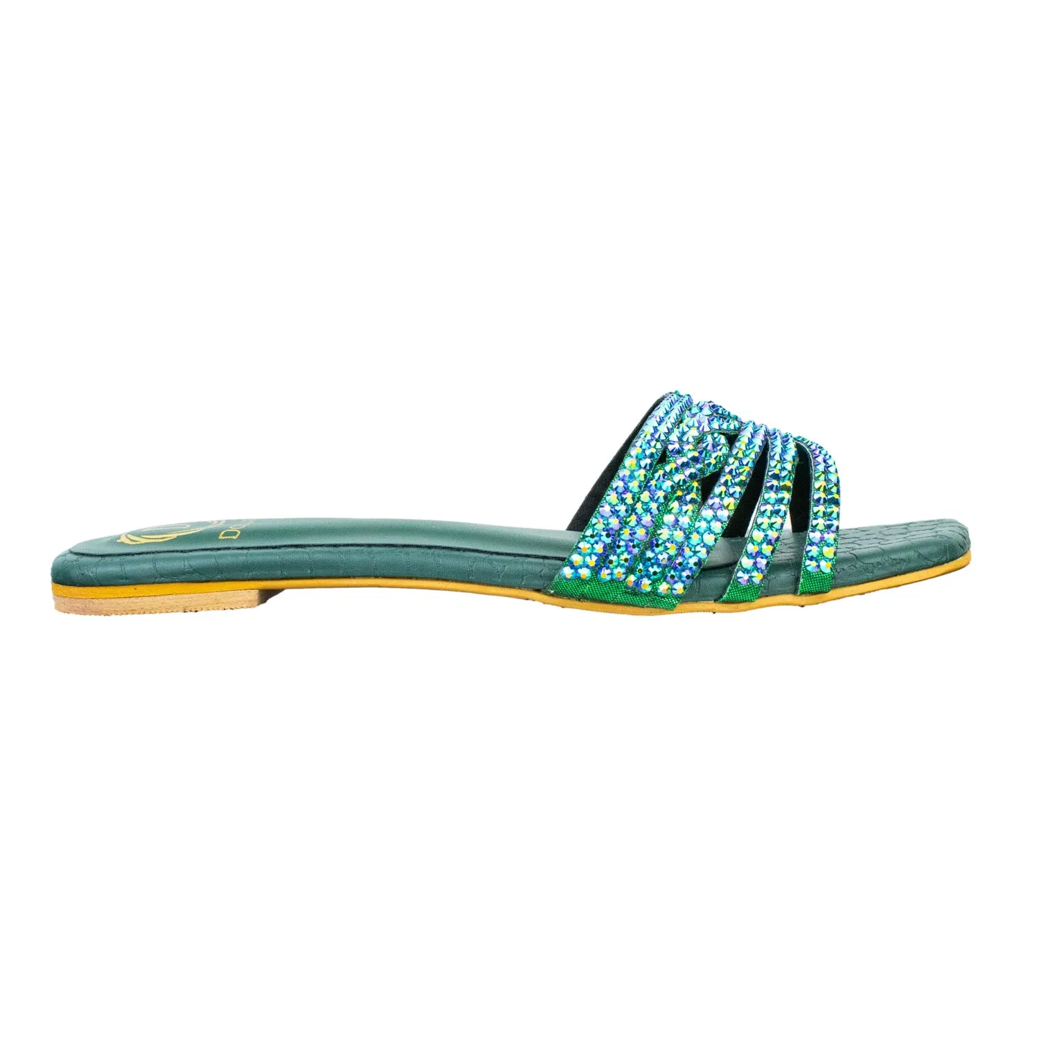 Salwa Flats S84F - Glitter Green