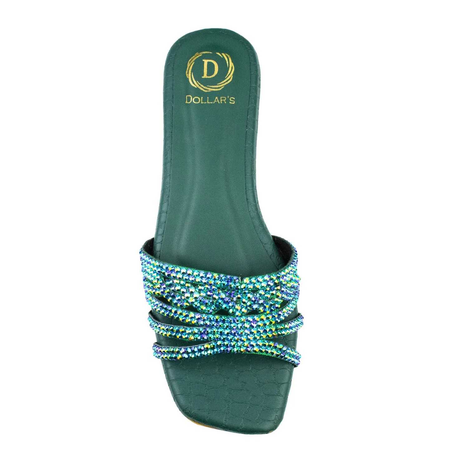 Salwa Flats S84F - Glitter Green