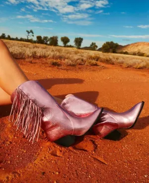 Shania Pink Fringe Boot