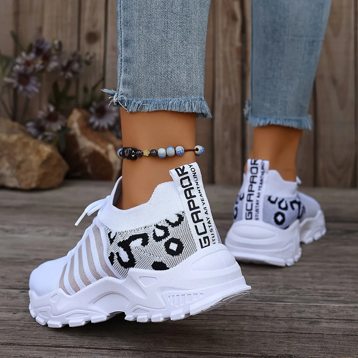Sienna - Leopard Print Lace-Up Sneakers
