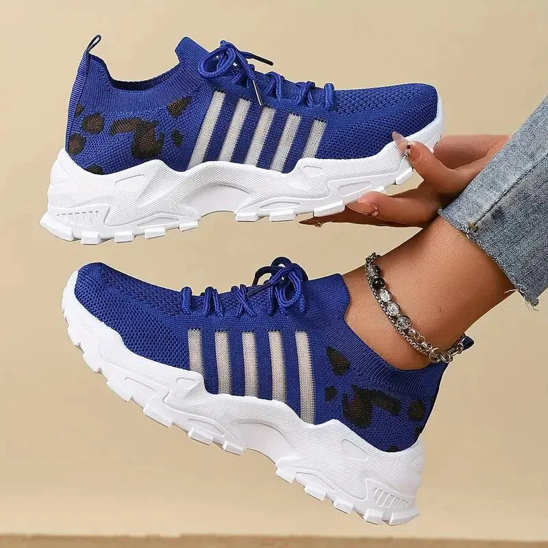 Sienna - Leopard Print Lace-Up Sneakers