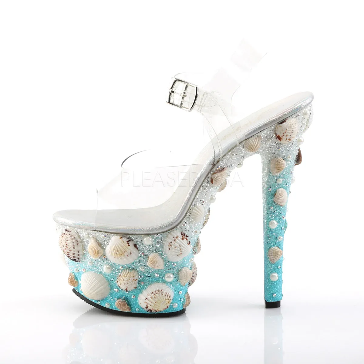 SKY-308MERMD  Clear/Light Blue Glitters