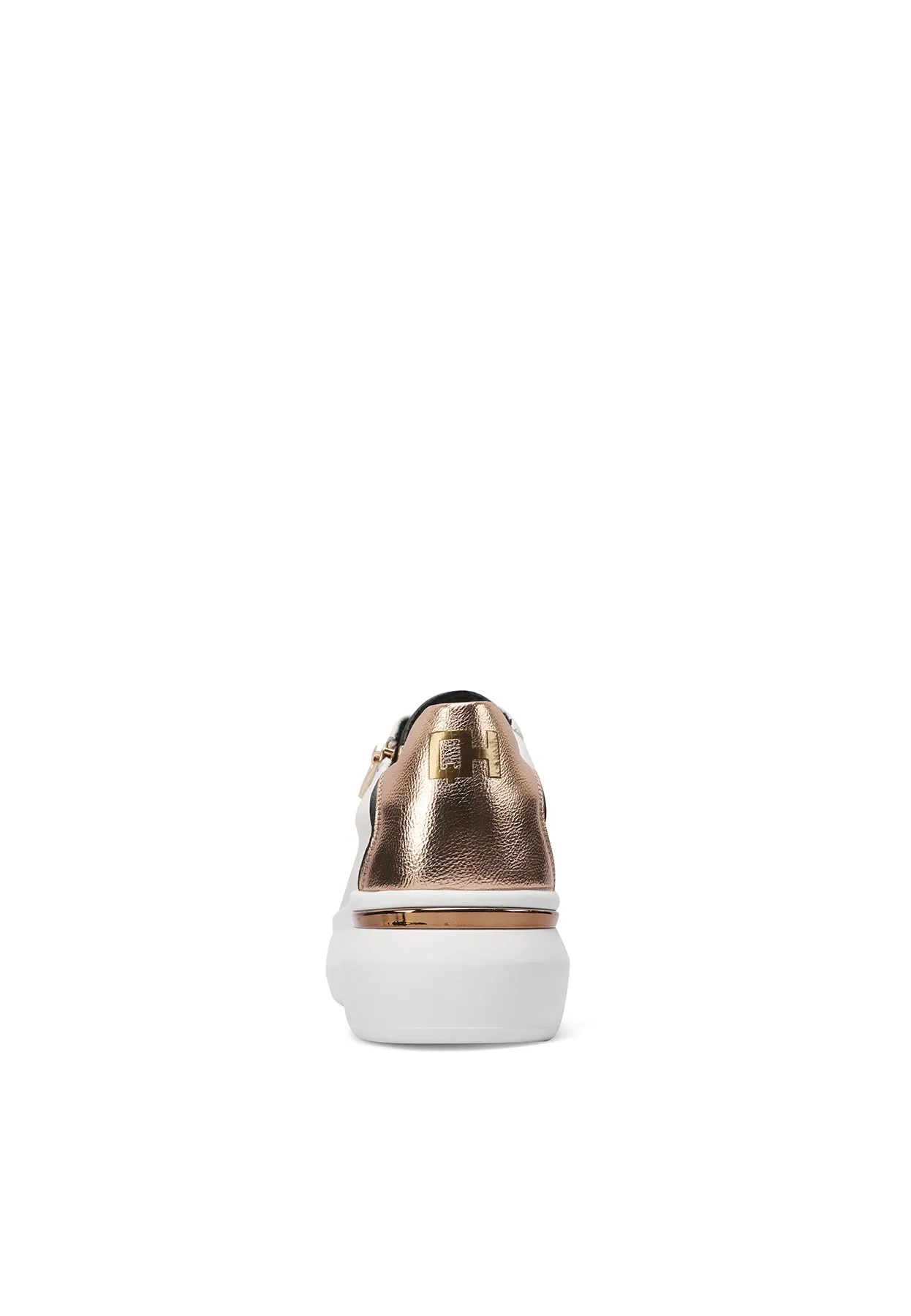 Sneakers in vera pelle con suola alta QH8004