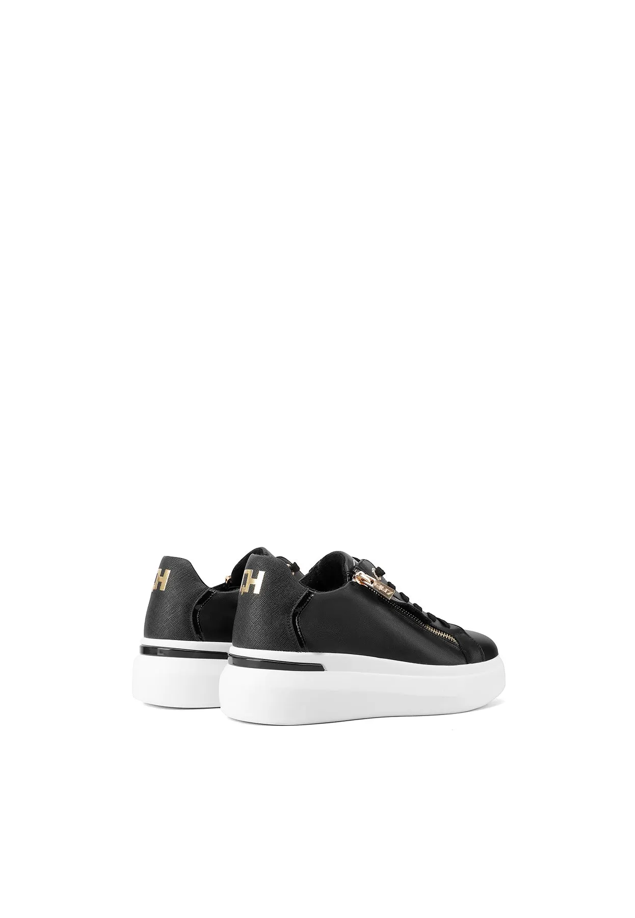 Sneakers in vera pelle con suola alta QH8004