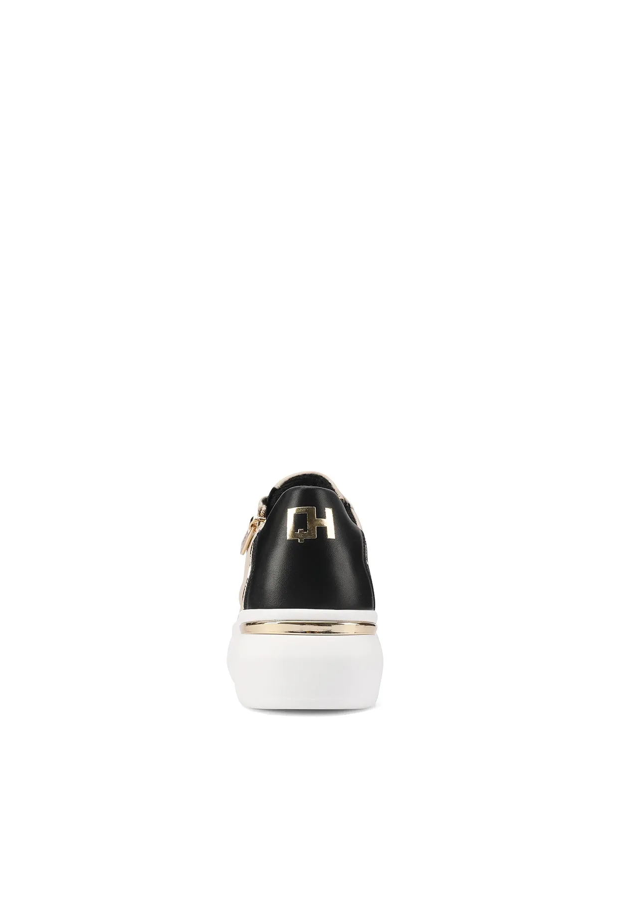 Sneakers in vera pelle con suola alta QH8004