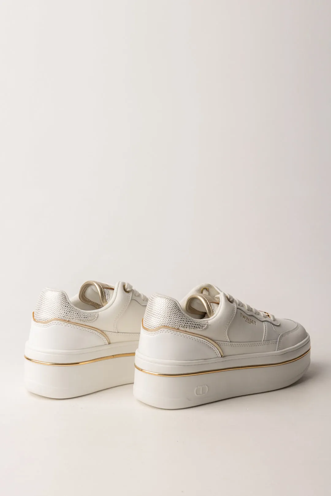 Sneakers Platform In Pelle Laminata