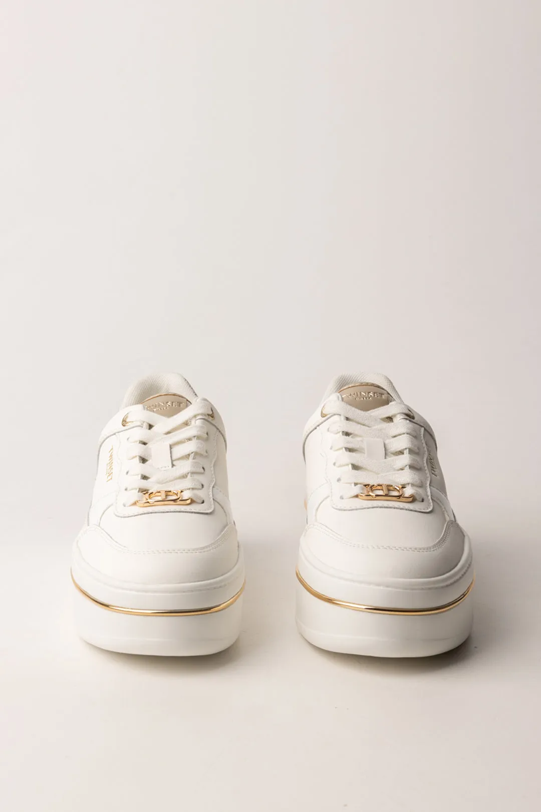 Sneakers Platform In Pelle Laminata