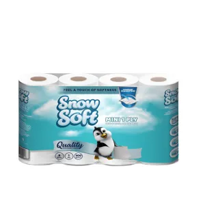 Snow Soft 1 Ply Mini Toilet Paper 300 Sheets 8 Pack 1-017