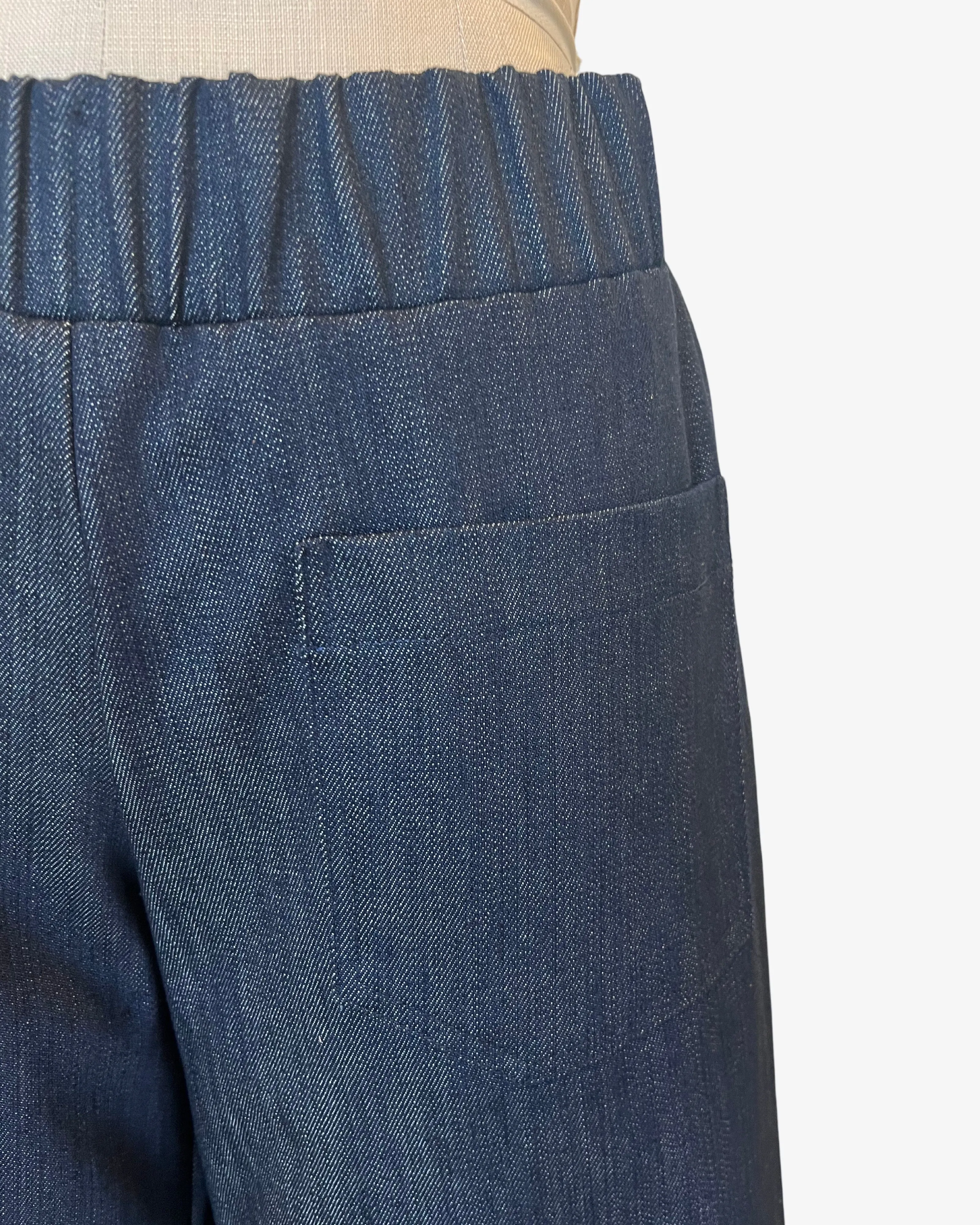 Step Stitch Crop Pants V2 | Indigo Denim Gold