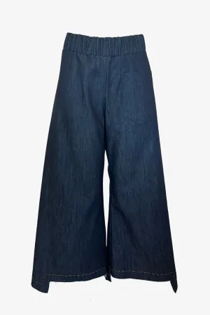 Step Stitch Crop Pants V2 | Indigo Denim Gold
