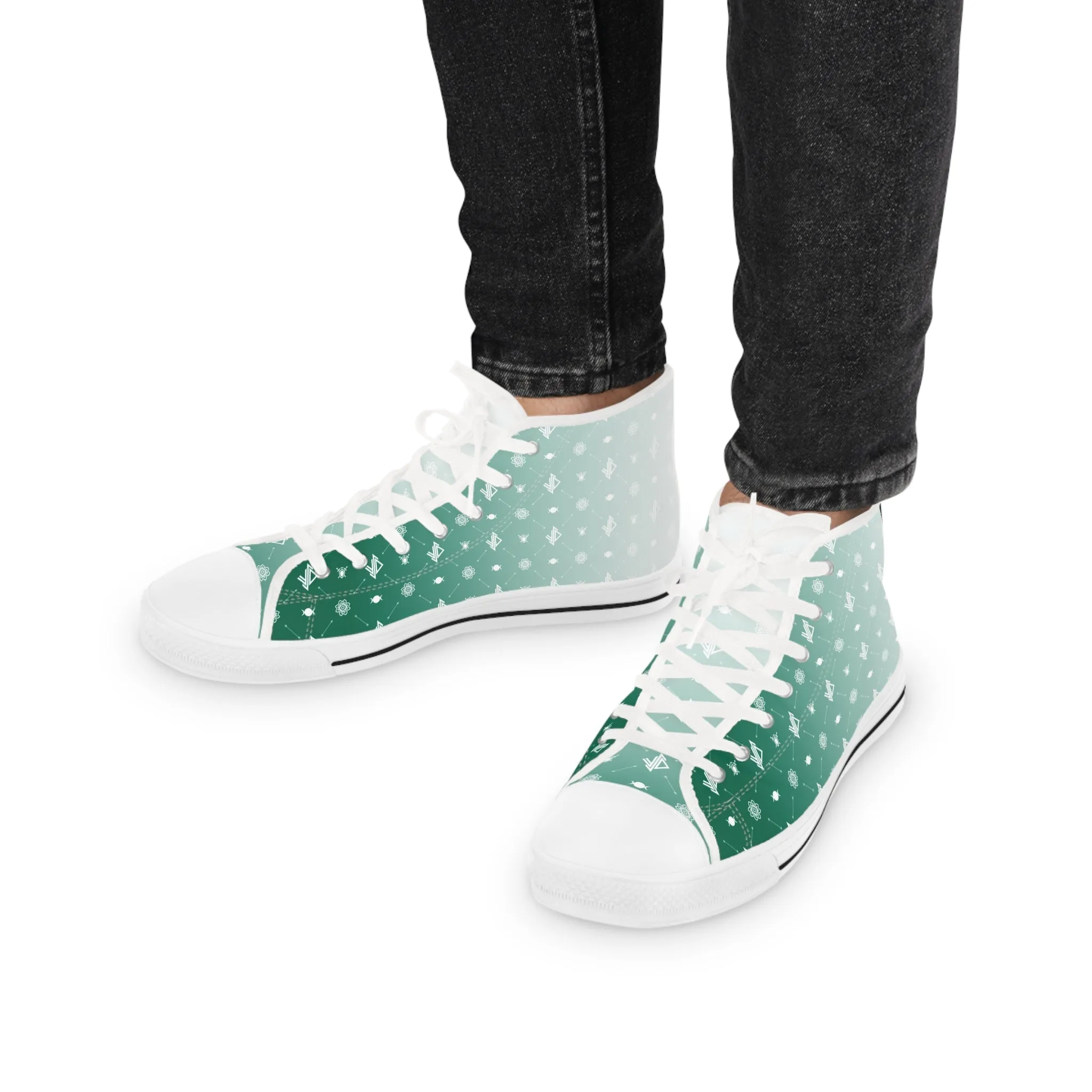 Stylish Green Gradient High Top Sneakers for Trendsetters