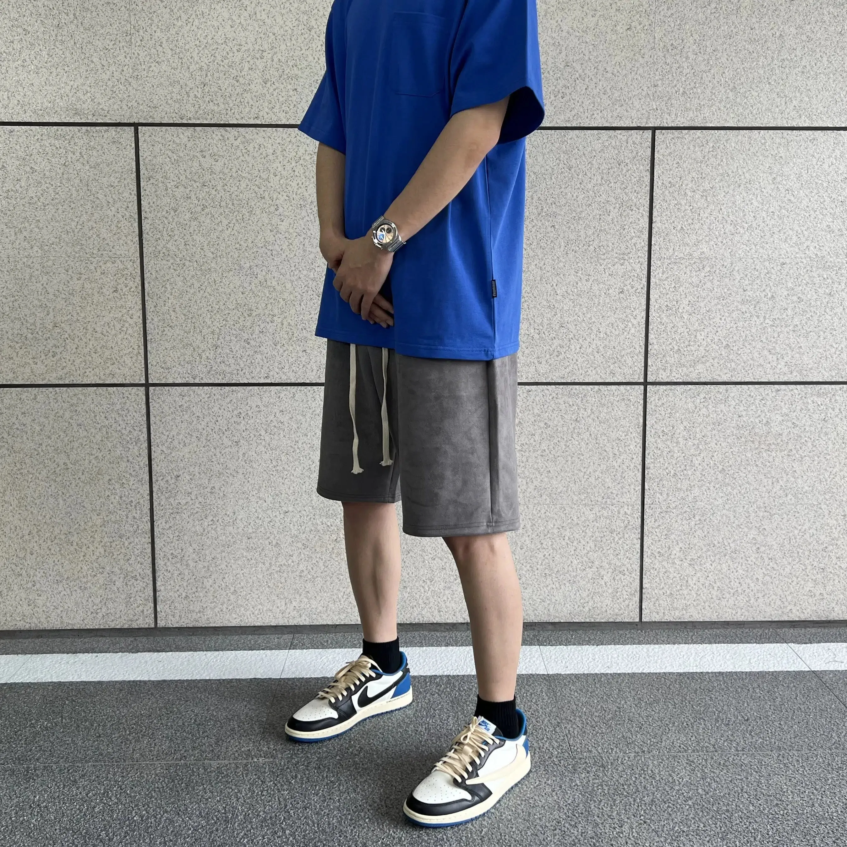 Suede Drawstring Sport Shorts
