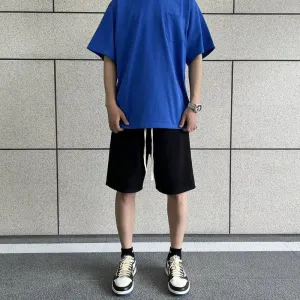 Suede Drawstring Sport Shorts