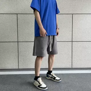 Suede Drawstring Sport Shorts