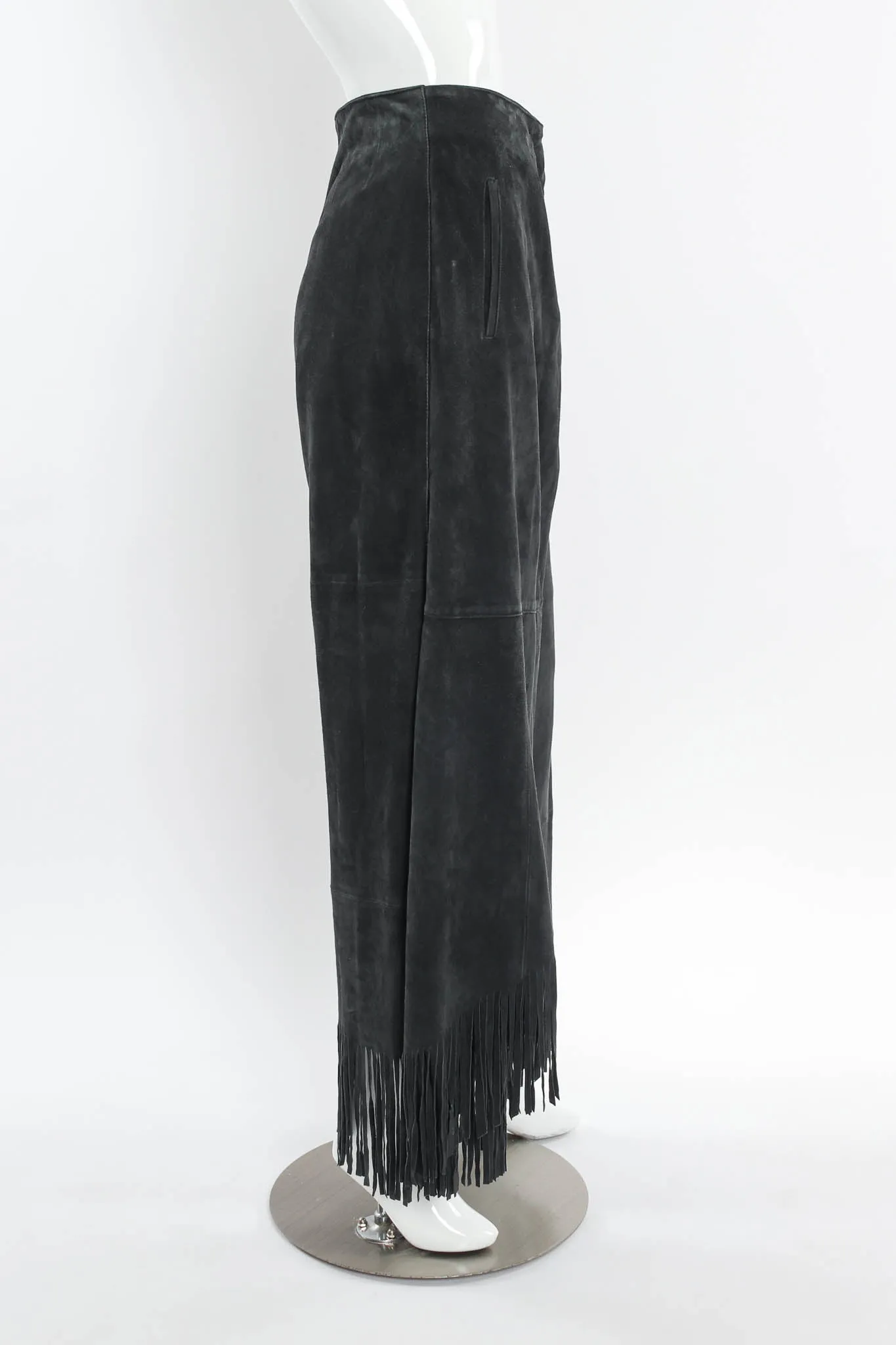 Suede Fringe Drape Pant