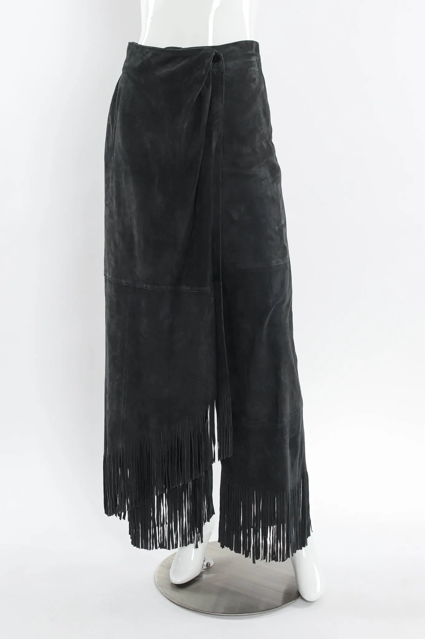 Suede Fringe Drape Pant