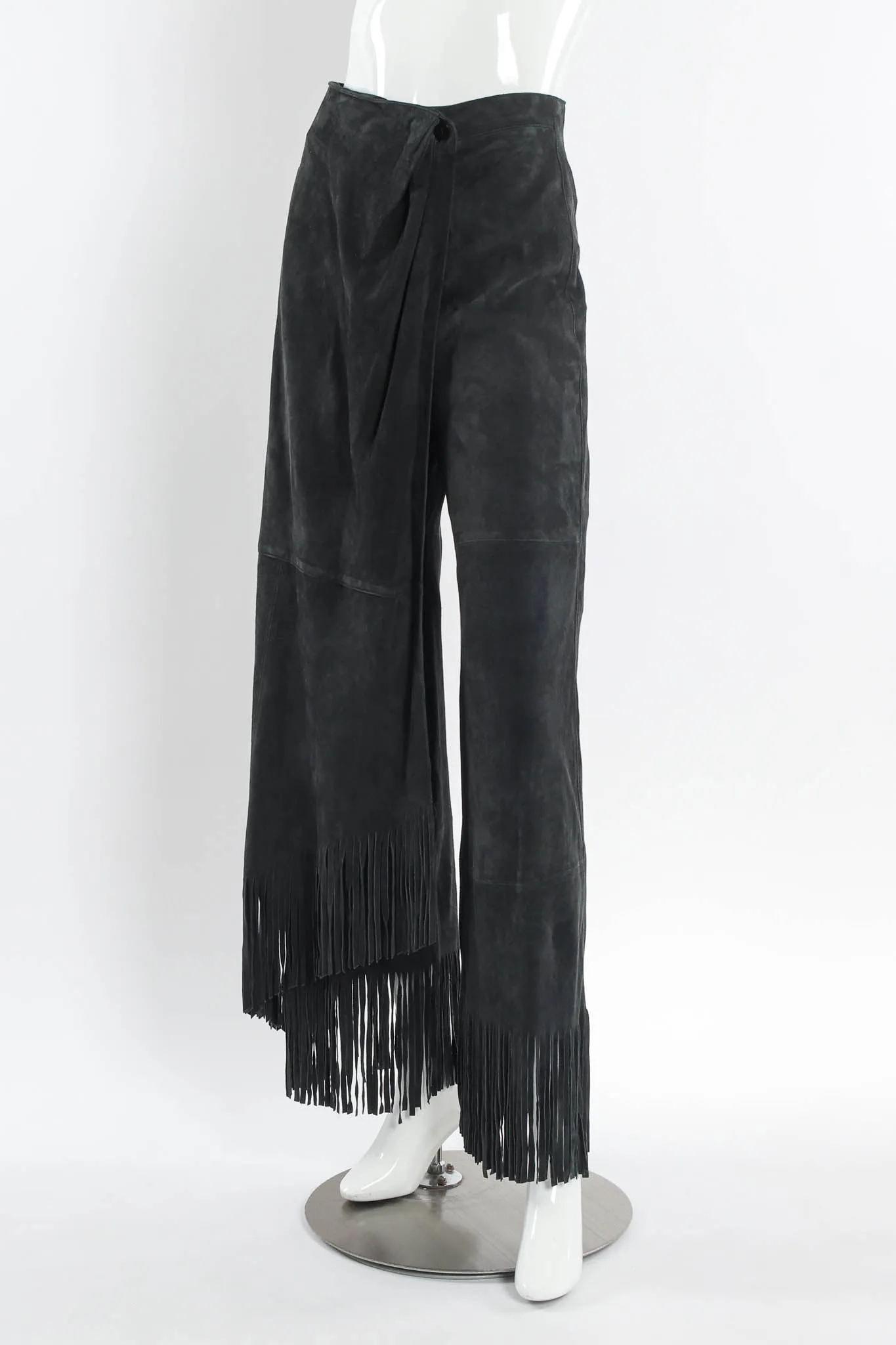 Suede Fringe Drape Pant