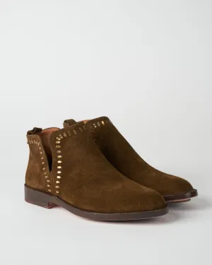 suede low boot - moss suede