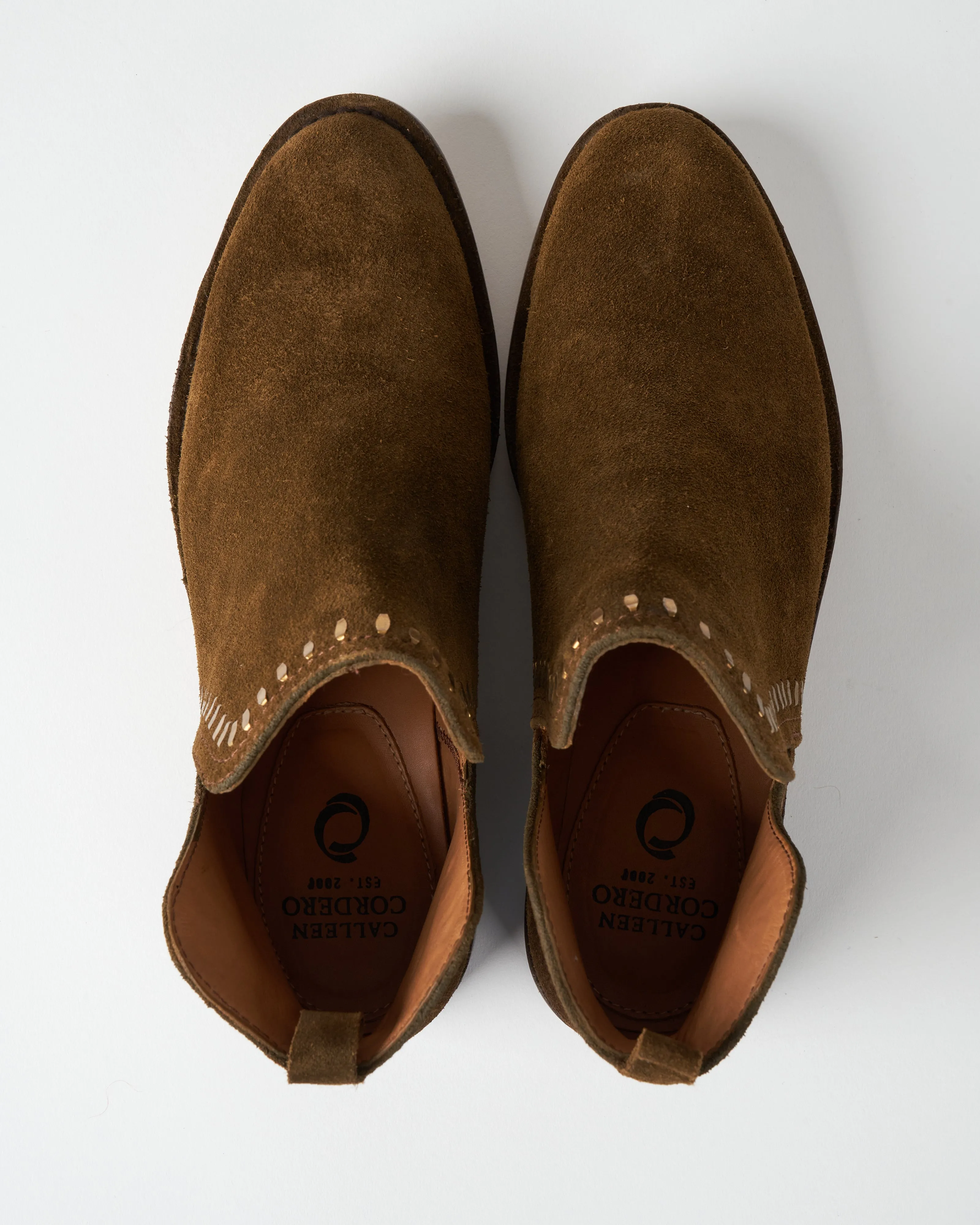 suede low boot - moss suede