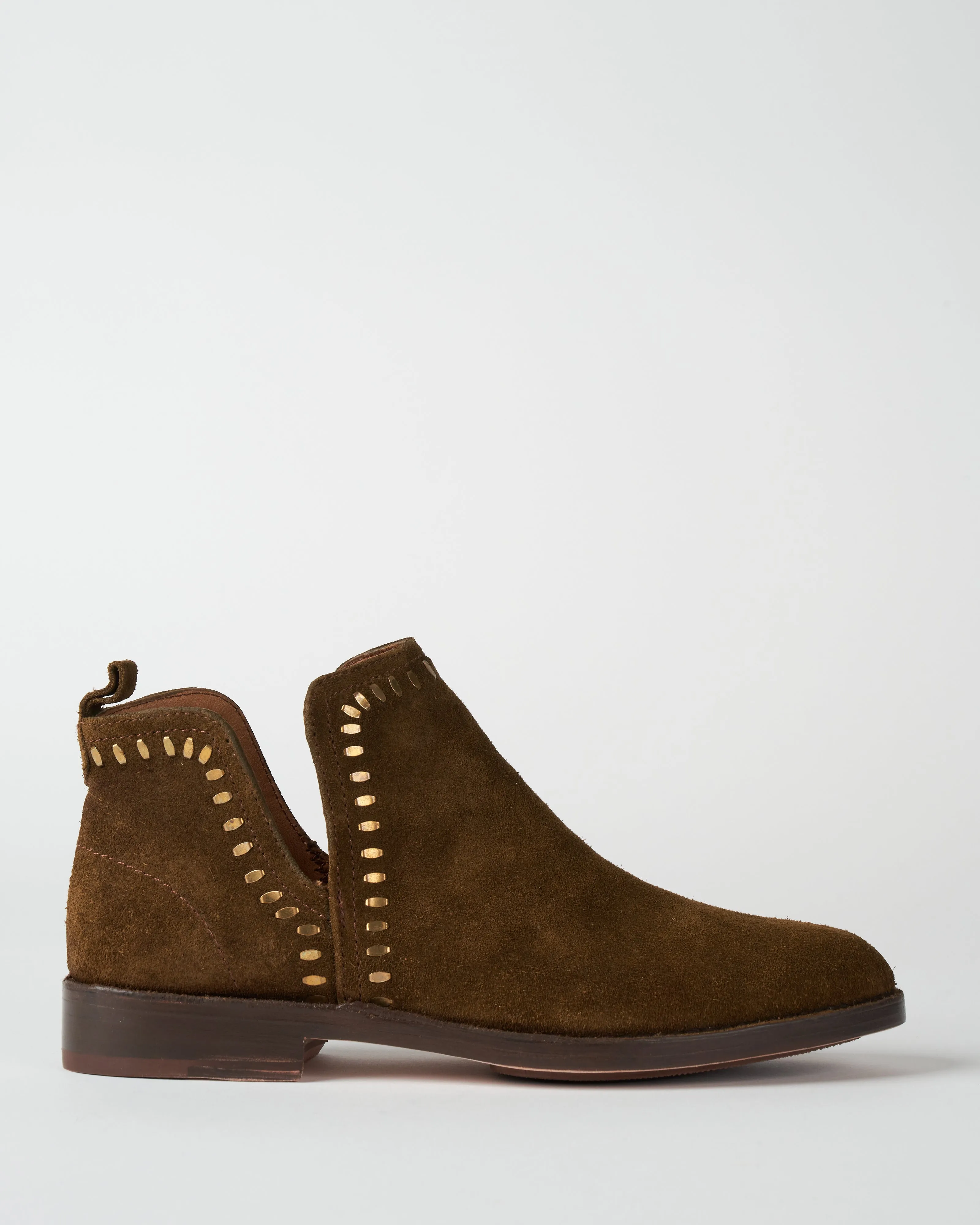suede low boot - moss suede