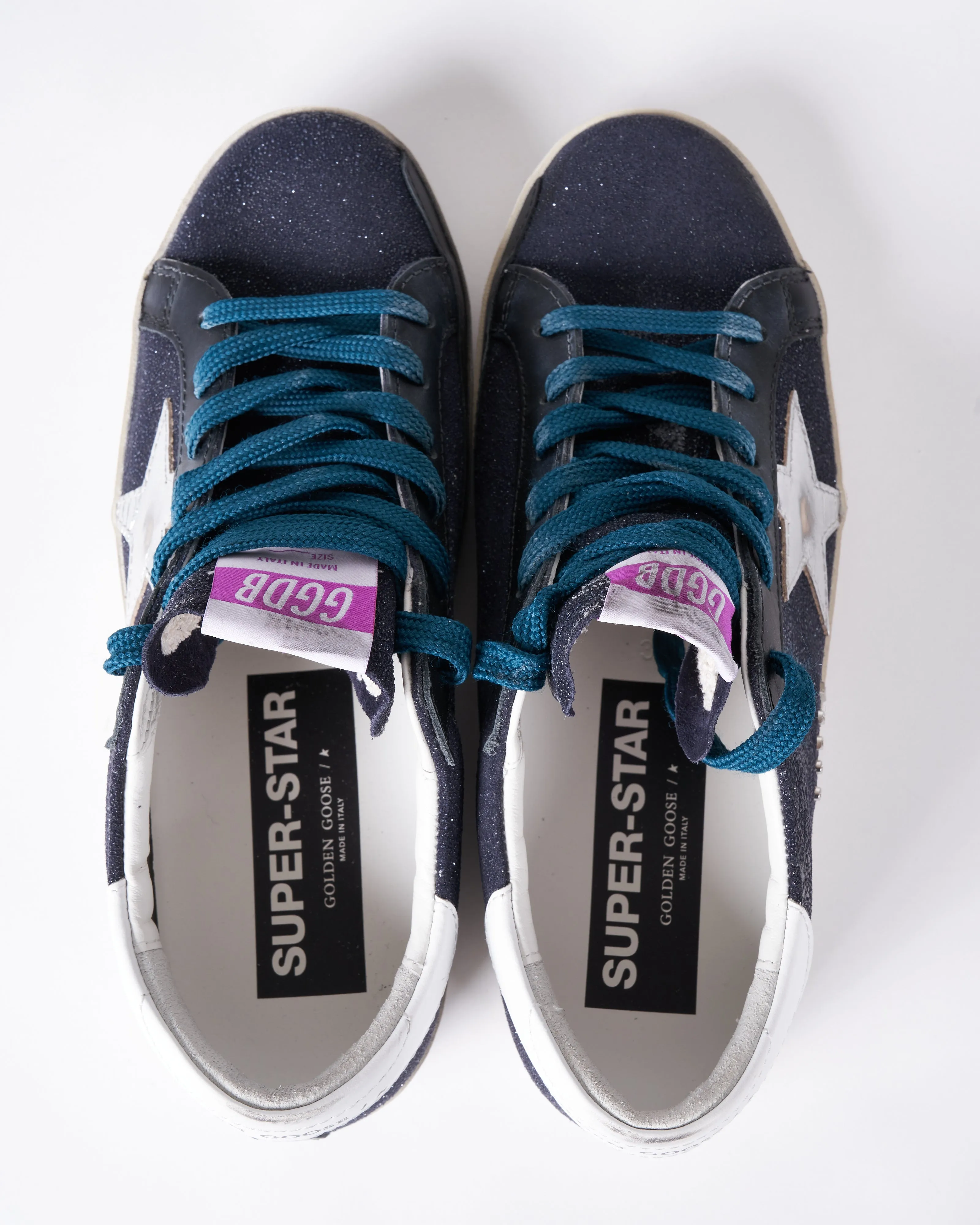 super-star resined suede upper laminated star