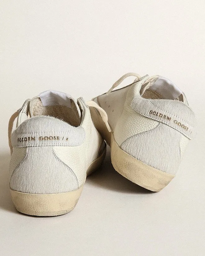super-star suede star horsy spur and heel - white/cream/silver