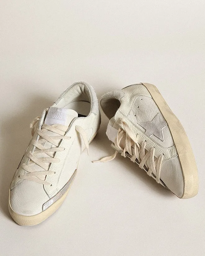 super-star suede star horsy spur and heel - white/cream/silver