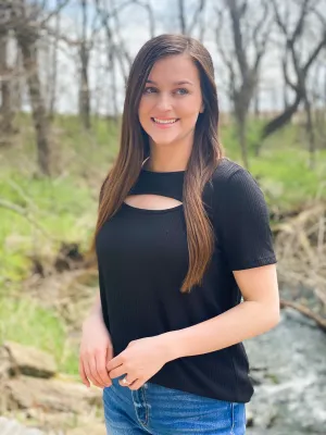 Sylvia Black Top with Cut Out