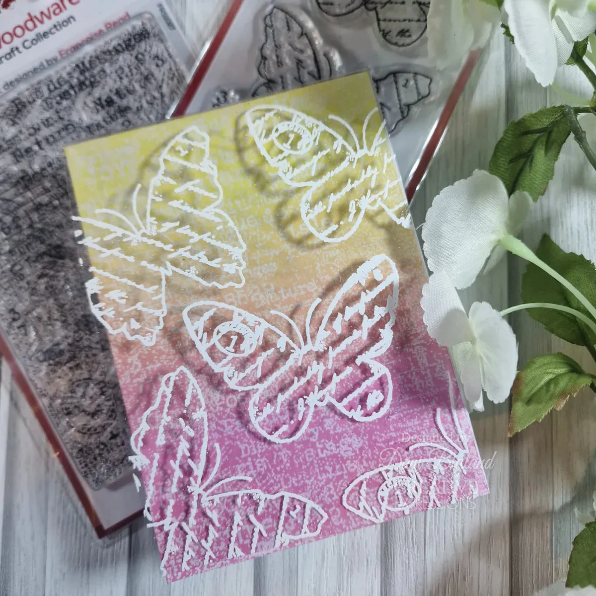 Torn Paper Butterflies Clear Stamp Set FRM070 Woodware